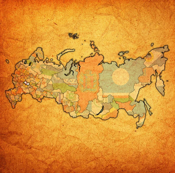 Герб Республіка Мордовія Карті Адміністративний Поділ Межує Росією — стокове фото