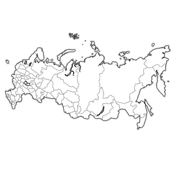 Emblema República Mordovia Mapa Con Divisiones Administrativas Fronteras Rusia —  Fotos de Stock