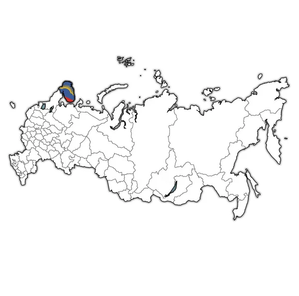 Emblem Murmansk Oblast Map Administrative Divisions Borders Russia — Stock Photo, Image