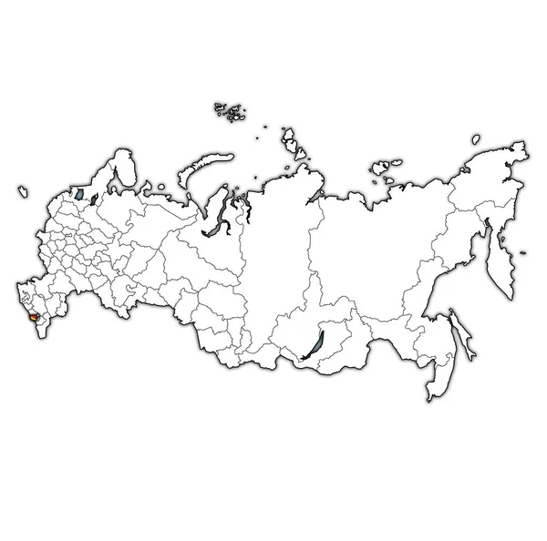 Emblema Osetia Del Norte Mapa Con Divisiones Administrativas Fronteras Rusia — Foto de Stock