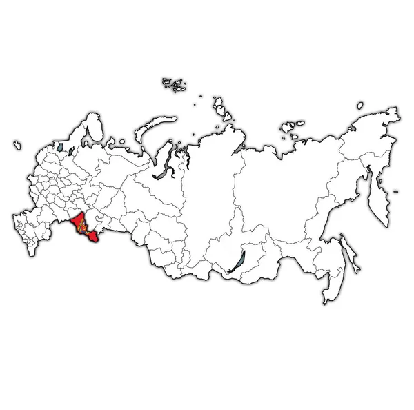 奥伦堡州的标志在地图上与行政区划和俄罗斯的边界 — 图库照片
