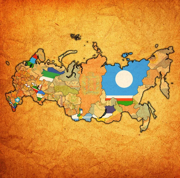 행정처와 러시아의 지도에 공화국 — 스톡 사진