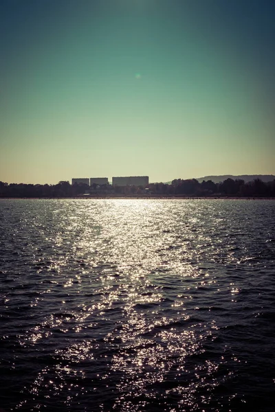 Landscape Coast Line City Sopot Poland Sun Flares Sea — Stock Photo, Image