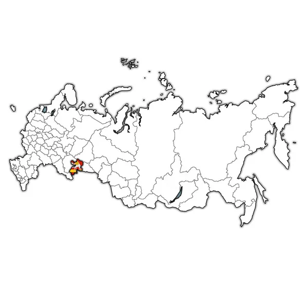 Emblema Dell Oblast Chelyabinsk Sulla Mappa Con Divisioni Amministrative Confini — Foto Stock