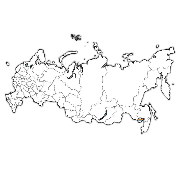 Герб Єврейської Автономної Області Карті Адміністративний Поділ Межує Росією — стокове фото
