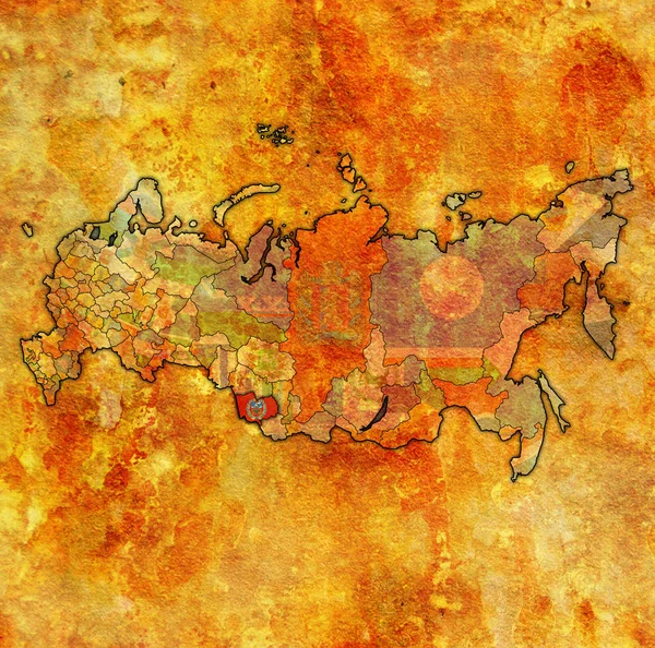 Znak Altai Krai Mapě Administrativními Divizemi Hranicemi Ruska — Stock fotografie