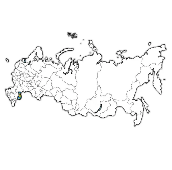 ロシアの行政区画と国境を持つ地図上のアストラハンのエンブレム — ストック写真