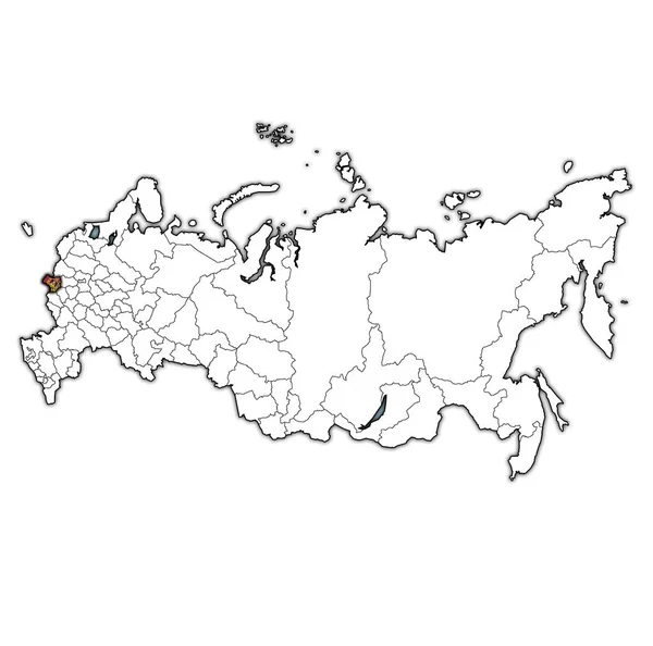 Emblema Dell Oblast Bryansk Sulla Mappa Con Divisioni Amministrative Confini — Foto Stock
