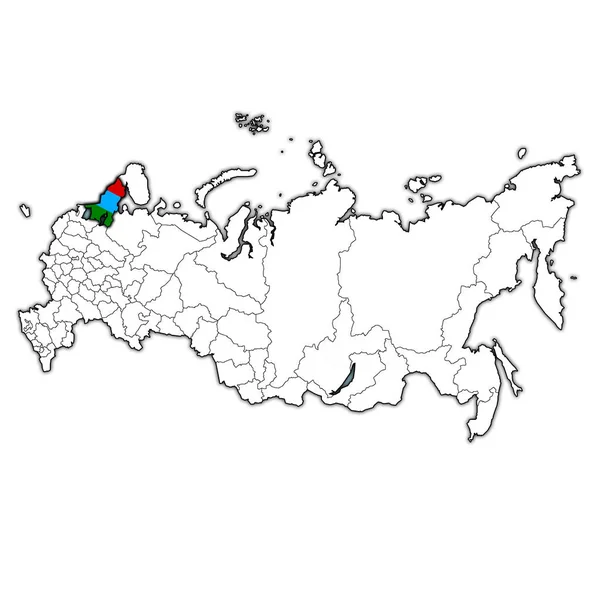 Emblema Carélia Mapa Com Divisões Administrativas Fronteiras Rússia — Fotografia de Stock
