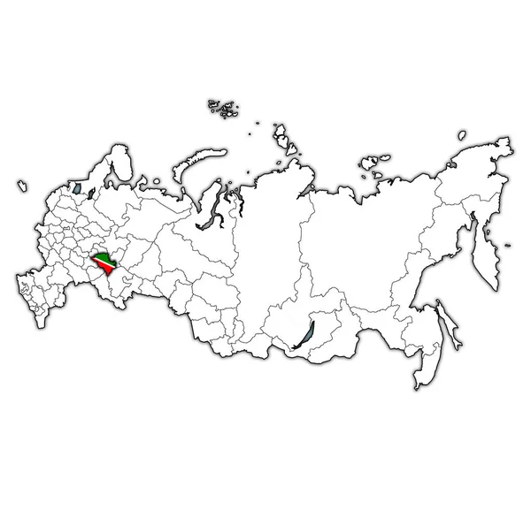 Emblème Tatarstan Sur Carte Avec Les Divisions Administratives Les Frontières — Photo