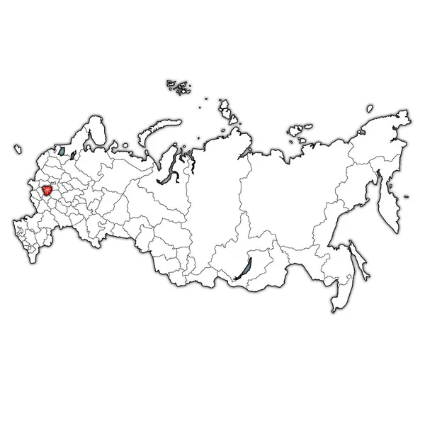行政区分とロシアの国境を持つマップにトゥーラ州の紋章 — ストック写真