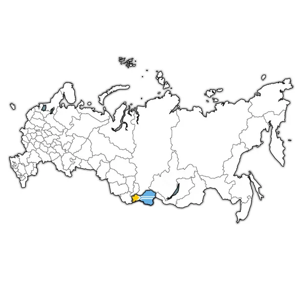 Emblema Del Óblast Tuva Mapa Con Divisiones Administrativas Fronteras Rusia —  Fotos de Stock