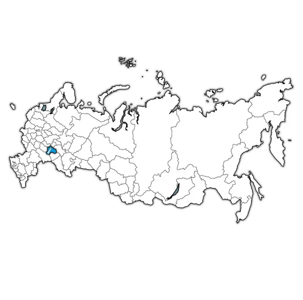 Emblema Oblast Ulyanovsk Mapa Com Divisões Administrativas Fronteiras Rússia — Fotografia de Stock