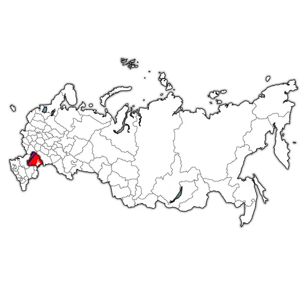 Emblema Dell Oblast Volgograd Sulla Mappa Con Divisioni Amministrative Confini — Foto Stock
