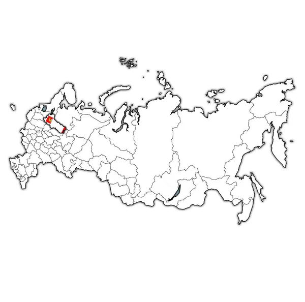 Emblema Del Óblast Vologda Mapa Con Divisiones Administrativas Fronteras Rusia —  Fotos de Stock