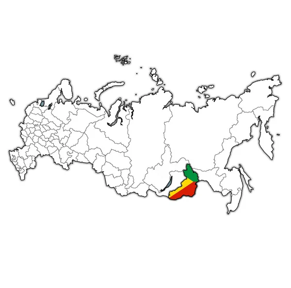 Emblema Zabaykalsky Krai Sulla Mappa Con Divisioni Amministrative Confini Della — Foto Stock