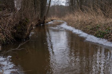 kar ve buz kapak kış sezonu sonunda geri kalanı ile küçük nehir