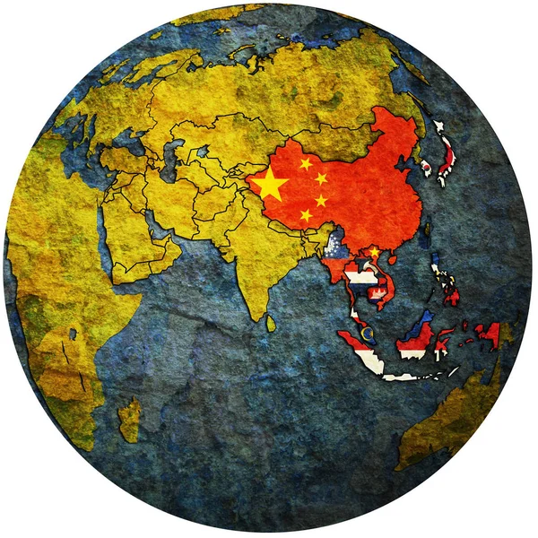 APT en el mapa del globo con Asia — Foto de Stock