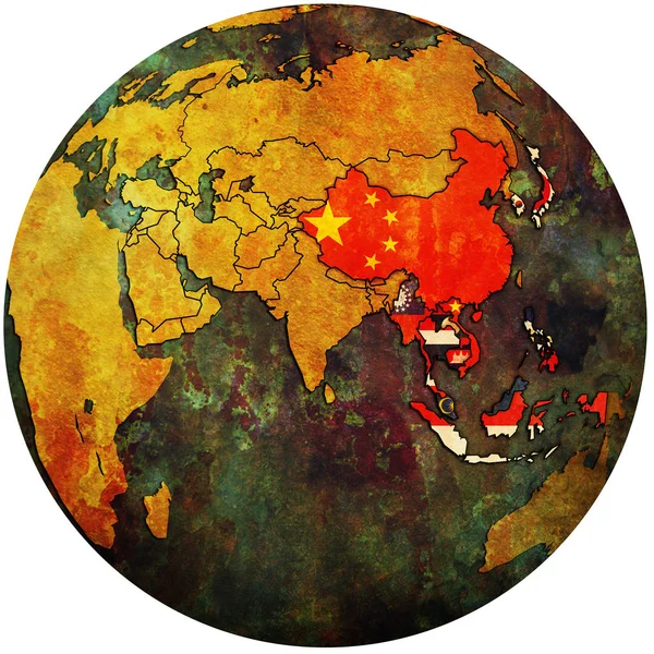 APT on globe map with asia — Stock Photo, Image