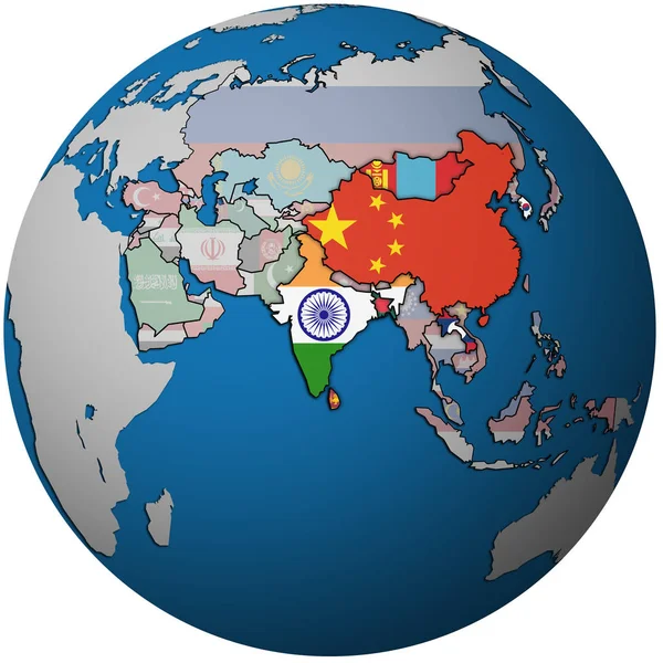 APTA на карте мира с Азией — стоковое фото