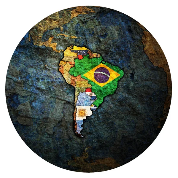 Mercato comune meridionale sulla mappa del globo — Foto Stock