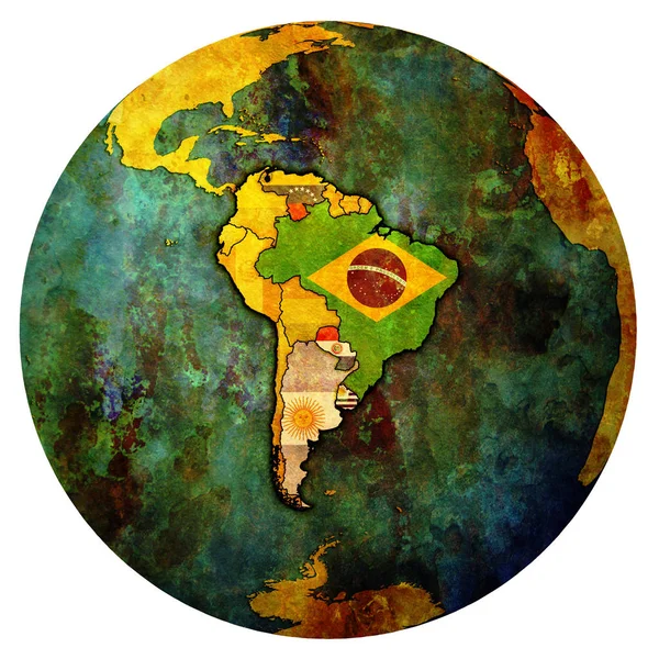 Dél-amerikai közös piac globe térképen — Stock Fotó