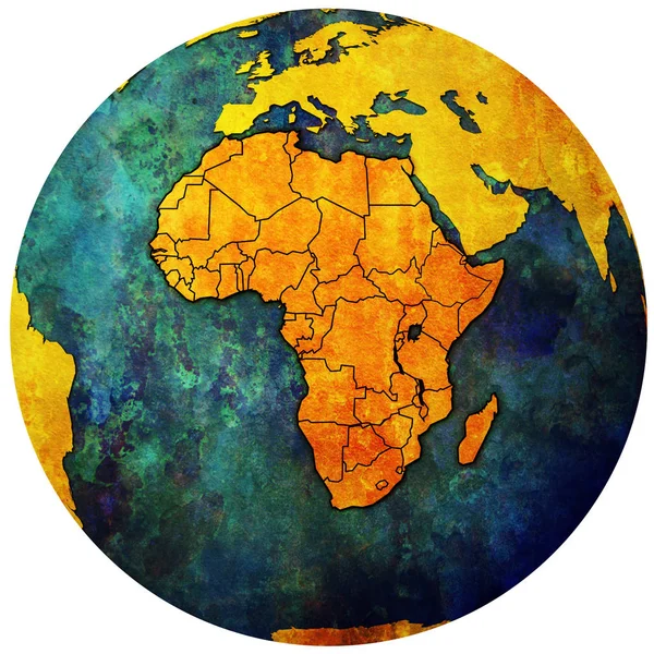 Globe map with political map of africa — Stock Photo, Image