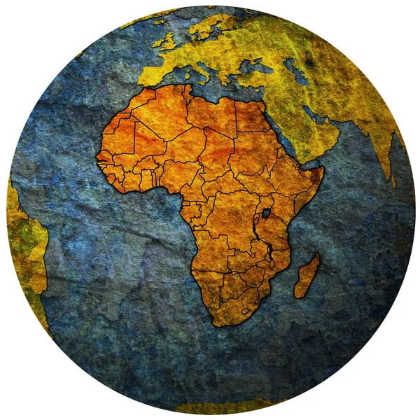 Mappa del globo con mappa politica dell'Africa — Foto Stock