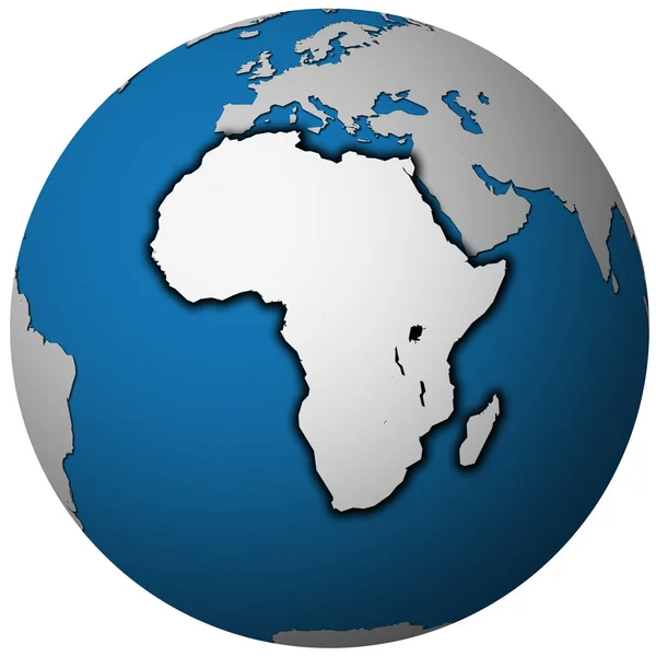 Globe map with territory of africa continent — Stock Photo, Image