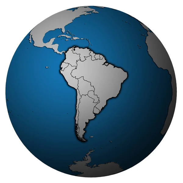 Sud America sulla mappa del globo — Foto Stock