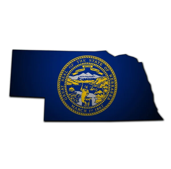Stan Nebraska z flagą — Zdjęcie stockowe