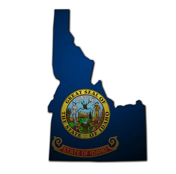 Idaho state with flag — Stock Photo, Image