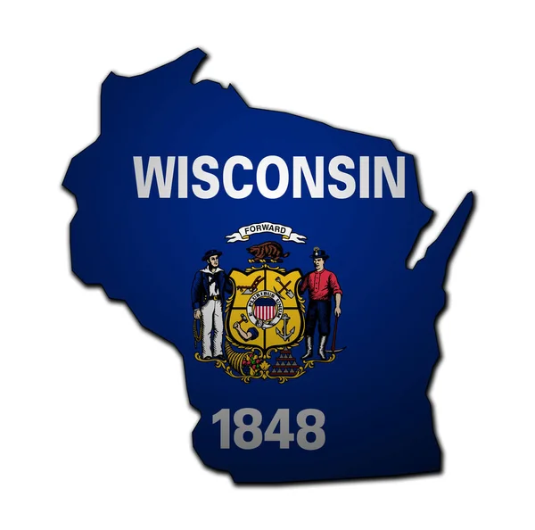 Wisconsin bayrağıyla — Stok fotoğraf