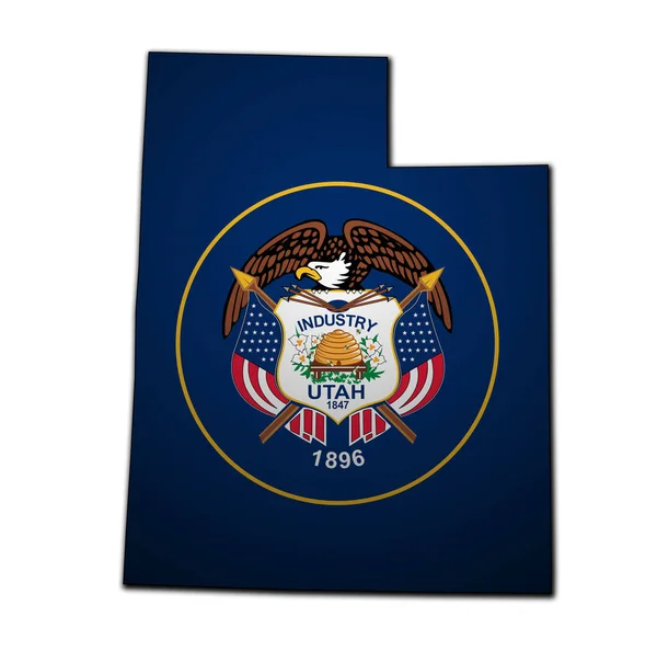 Utah State med flagga — Stockfoto