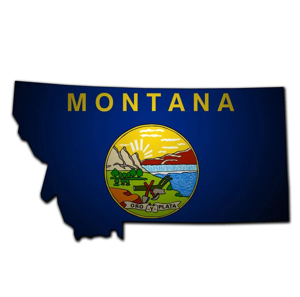 Montana State med flagga — Stockfoto