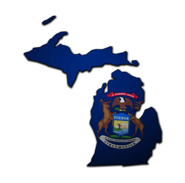 Michigan Estado com bandeira — Fotografia de Stock