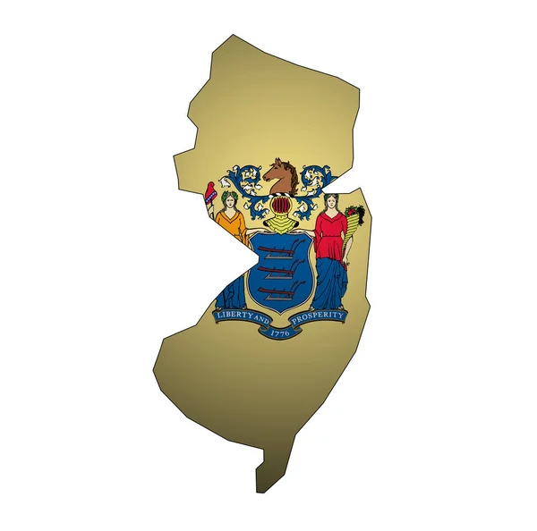 New Jersey State med flagga — Stockfoto