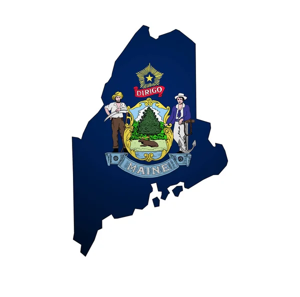 Maine state with flag — Stock Photo, Image