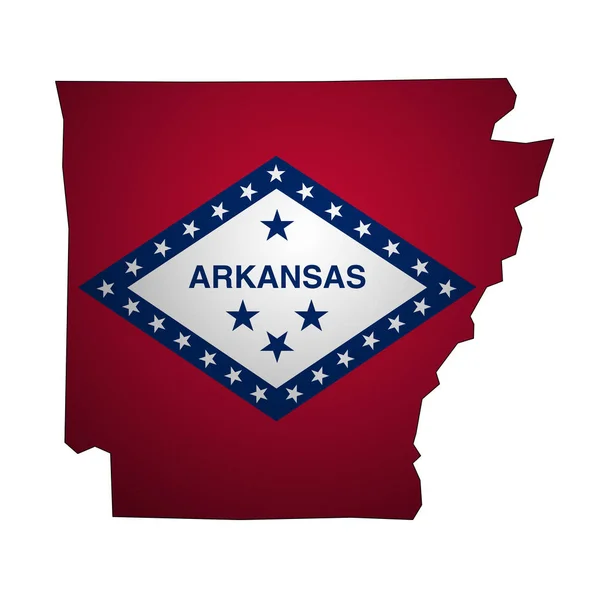 Arkansas estado com bandeira — Fotografia de Stock