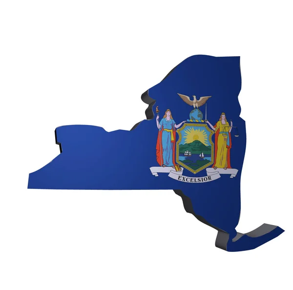 État de New York avec drapeau — Photo