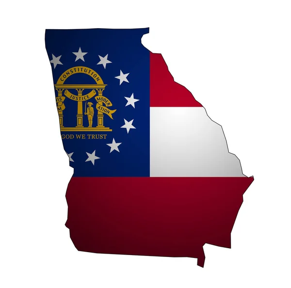 Georgia state with flag — Stock Photo, Image