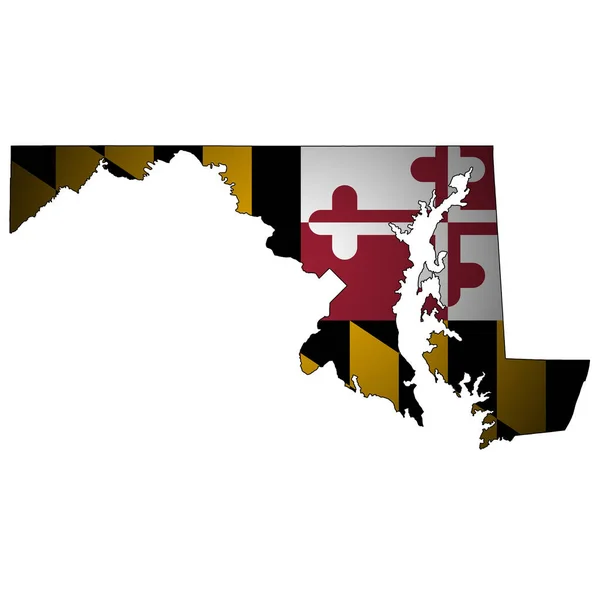 Maryland state with flag — Stock Photo, Image