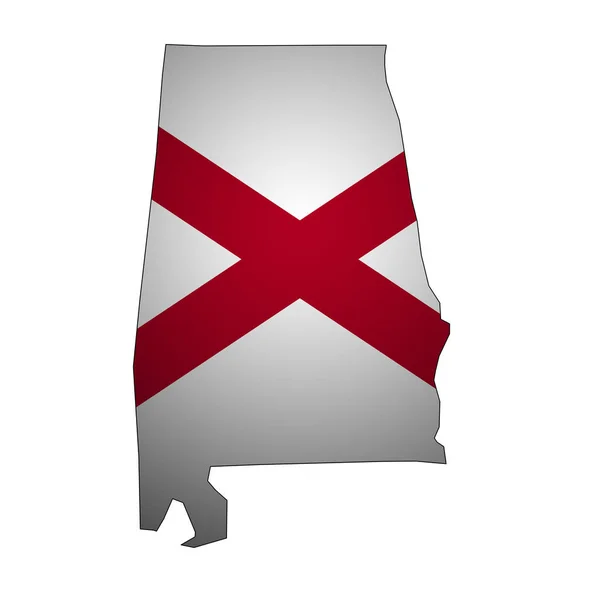 Alabama State med flagga — Stockfoto