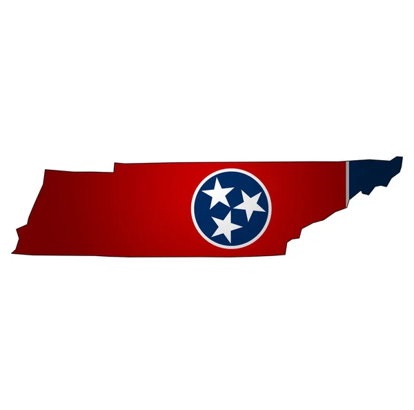 Stato del Tennessee con bandiera — Foto Stock