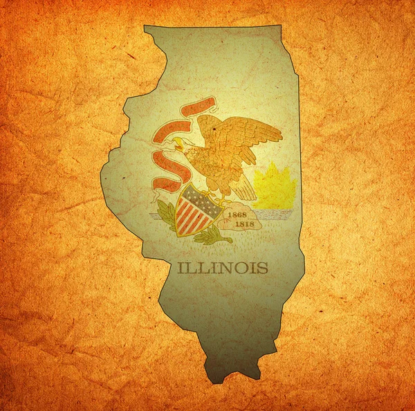 État de l'Illinois avec drapeau — Photo
