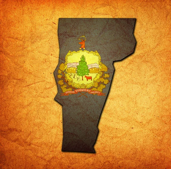 Vermont stat med flagga — Stockfoto