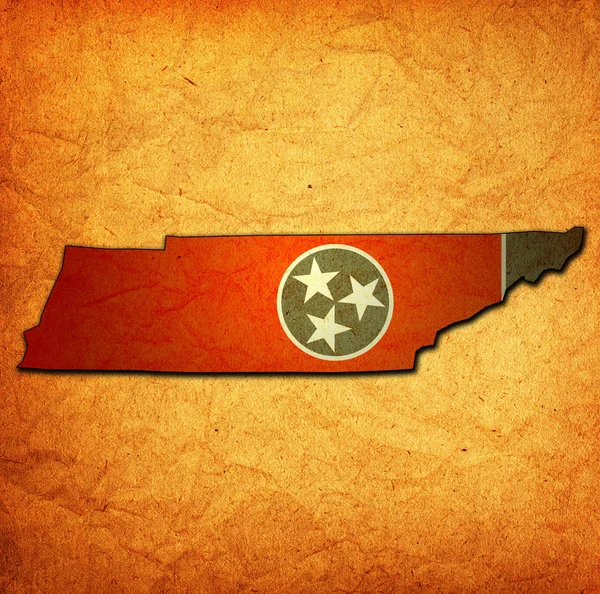 Stato del Tennessee con bandiera — Foto Stock