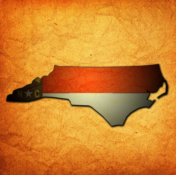 North Carolina staat met vlag — Stockfoto