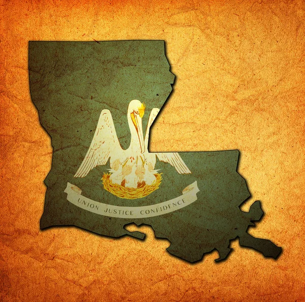 Louisiana staat mit fahne — Stockfoto