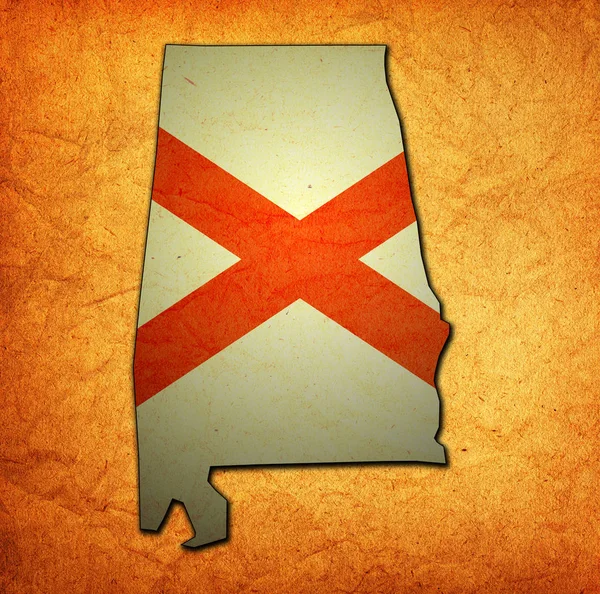 Alabama-Staat mit Flagge — Stockfoto